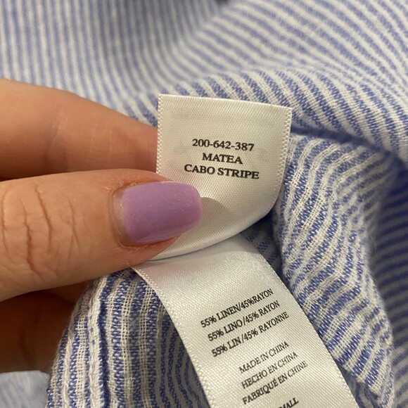 Rails Mateo Cabo Stripe Linen Shirt S - Picture 8 of 9
